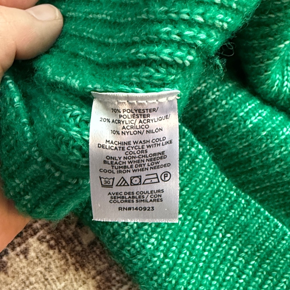 LOFT Green Knitted Mock Neck Sweater - Picture 8 of 8